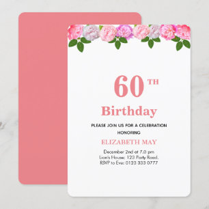 Convite Flores e Folhas de Louro 40º, 60º Aniversário