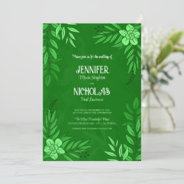 Convite Flores Elegantes E Folhas De Ornamento Para Casame