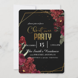 Convite Flores Elegantes Festivas, Reinder de Natal Mágico