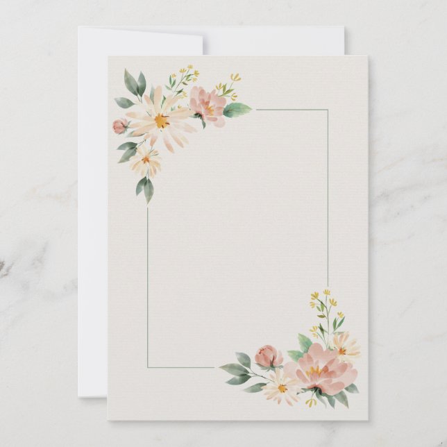 Convite Flores em aquarela (Frente)