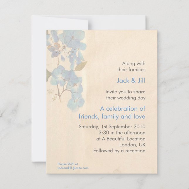 Convite Flores em Aquarela 10,8x13,3 cm (Frente)