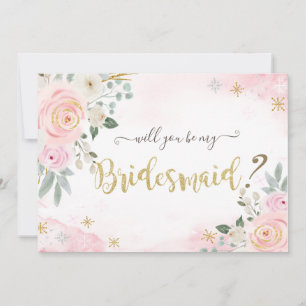 Convite Flores em Aquarela Chic e Flocos de Neve para Dama