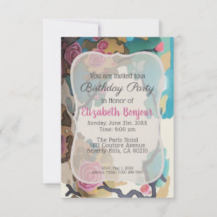 Convite Flores em Aquarela OPÇÕES DE PAPEL & TAMANHO - RSV