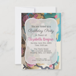 Convite Flores em PAPEL de Aquarela e OPÇÕES DE TAMANHO -