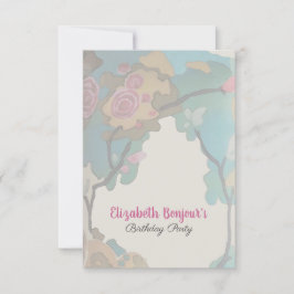 Convite Flores em PAPEL de Aquarela e OPÇÕES DE TAMANHO -