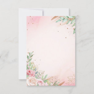 Convite Flores em um fundo rosa