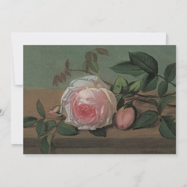 Convite Flores em uma borda por Ottesen, Partido Chá de pa (Frente)