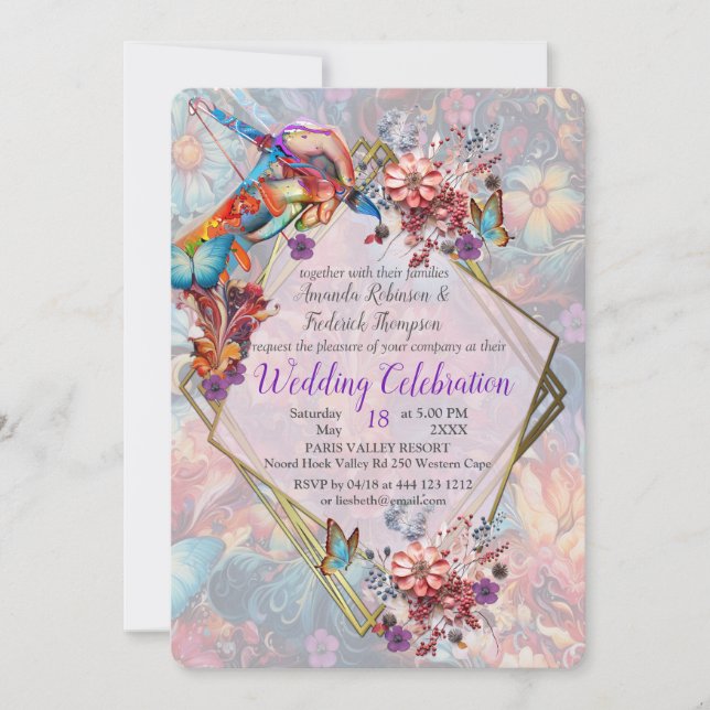 Convite Flores Fantásticas de Pintura expressando a nature (Frente)