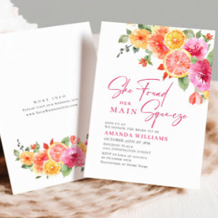 Convite Flores Festivas Brilhantes Citros Florais Bridal B