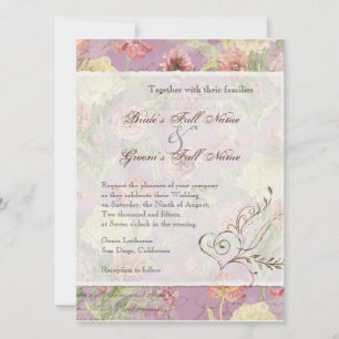 Convite Flores florais da tulipa cor-de-rosa da peônia de