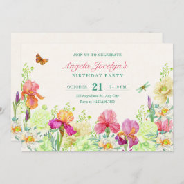 Convite Flores florescem aniversário