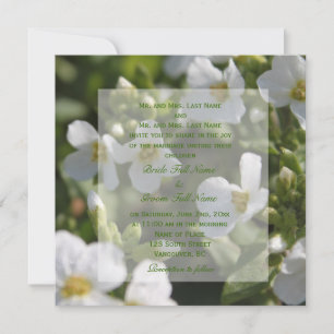 Convite flores frescas de jardim branco festa de casamento