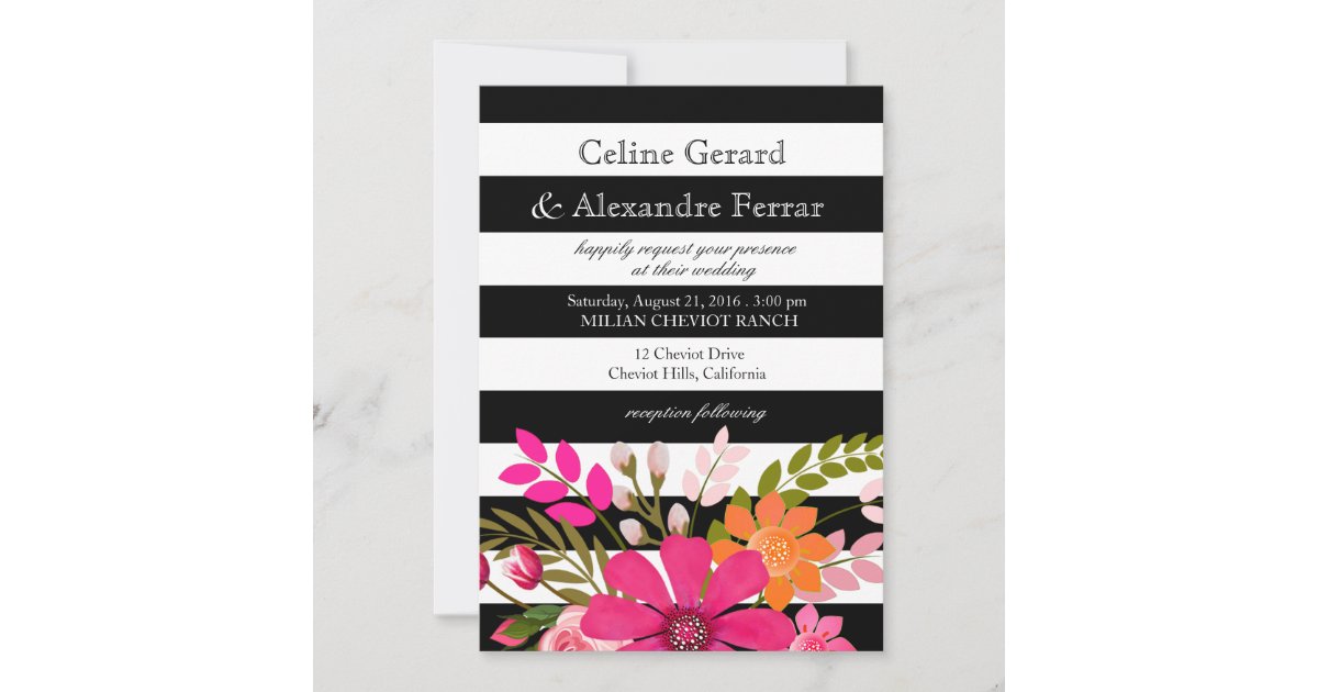 Convite Flores Listradas Preto E Branco Que Wedding O Zazzle Com Br Modelos de convites de casamento e dicas sobre como convidar familiares e amigos, o que escrever nos convites de casamento, como pedir como escrever em convites de casamento. convite flores listradas preto e branco que wedding o zazzle com br