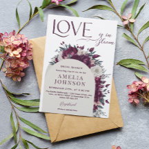 Flores Love in Bloom Burgundy Creme Chá de Noiva