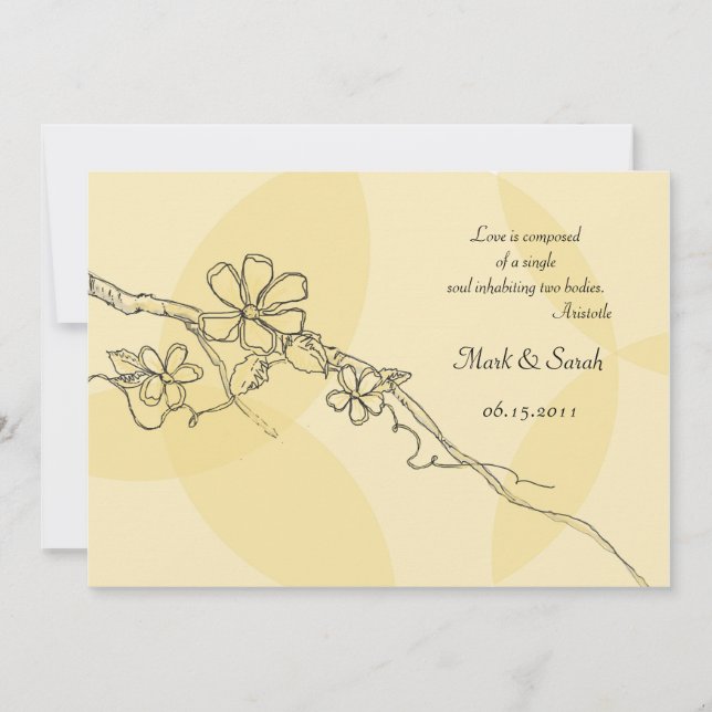 Convite Flores lunáticas que Wedding Iinvitation 2 (Frente)