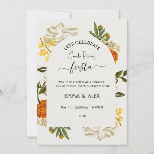 Convite Flores mexicanas Cinco de Mayo - Revelação de Gêne