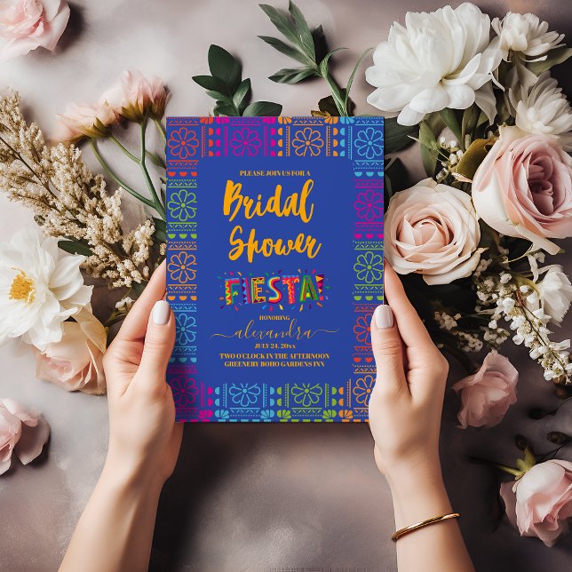 Convite Flores Mexicanas Fiesta Chá de panela (Criador carregado)