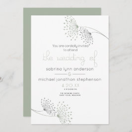 Convite Flores Mínimas de Verde e Carvões