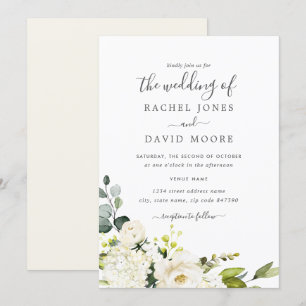 Convite Flores Modernas em Aquarela para Casamento