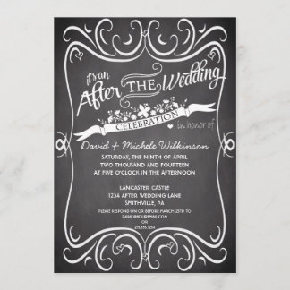Convite Flores & Ondas Quadro de Giz Após Casamento IDPP2
