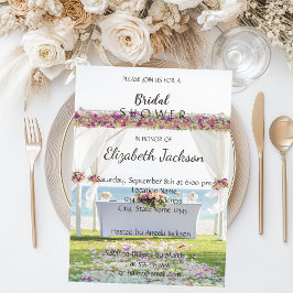 Convite Flores para Casamento na Praia Chá de Noiva