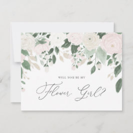 Convite Flores Pastéis com Brilho Você Será Minha Dama de 