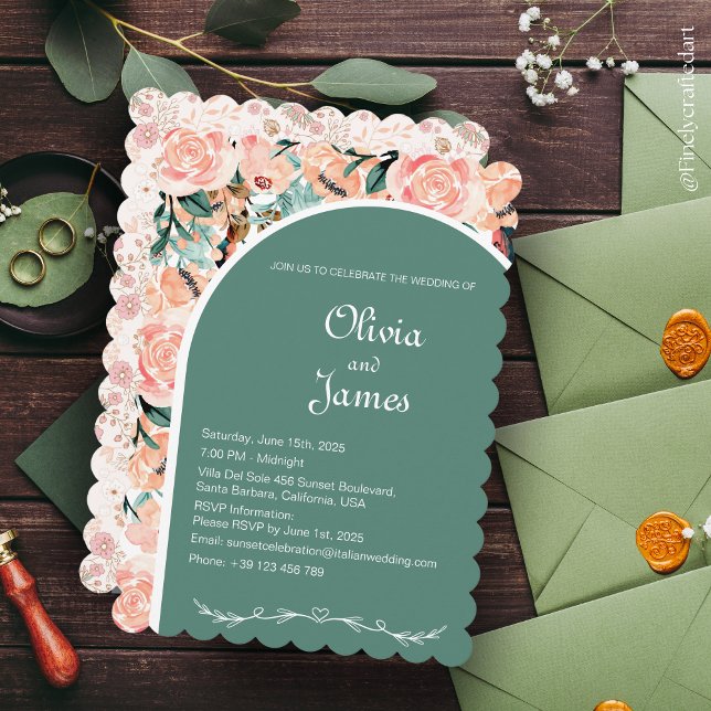 Convite Flores Personalizadas Lindas em Tons de Borgonha E (Criador carregado)