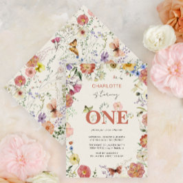 Convite Flores Prensadas de 1º Aniversário Está Fazendo Um