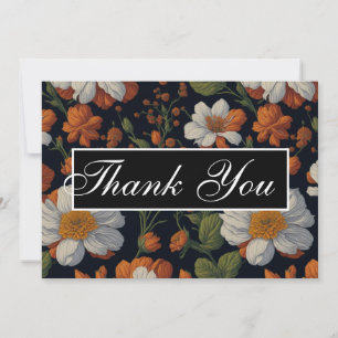 Convite Flores retro elegantes, brancas e sofisticadas, co