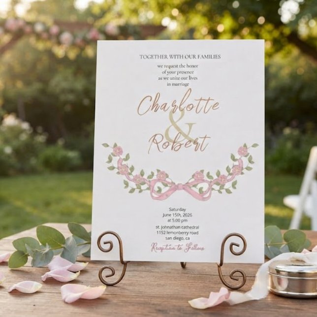 Convite Flores Românticas ao Redor do Casamento Botânico C (Criador carregado)