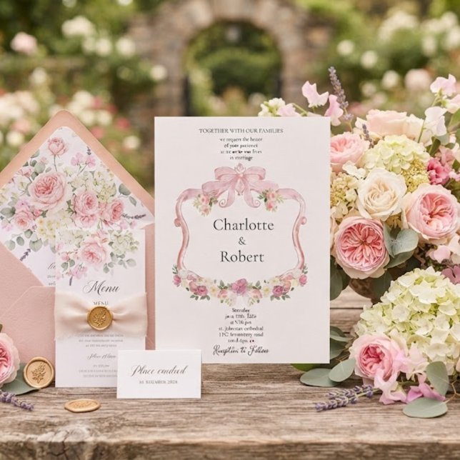 Convite Flores Românticas ao Redor do Casamento Botânico C (Criador carregado)