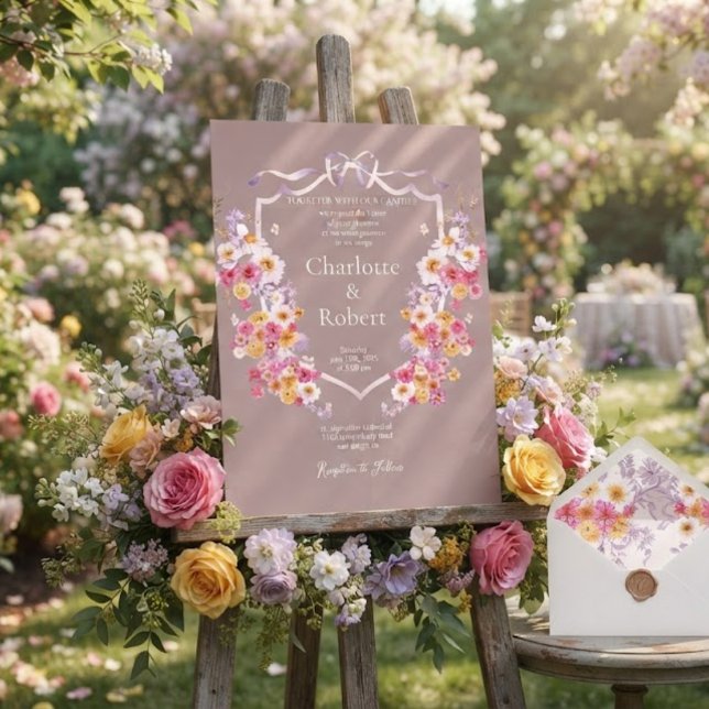 Convite Flores Românticas ao Redor do Casamento Botânico C (Criador carregado)
