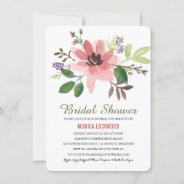 Convite Flores Românticas de Aquarela | CHÁ DE PANELA