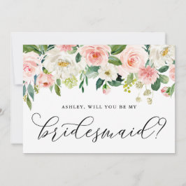 Convite Flores Românticas Rosa Serás A Minha Porta-Pontas