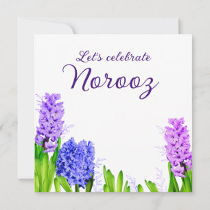 Convite Flores Rosa Azul Roxo Hyacinth Happy Noroz