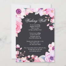 Flores Rosa Bege em Poço de Desejos Preto