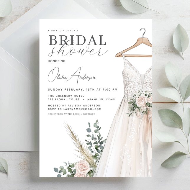 Convite Flores Rosa Boho e Chá de panela Verde (Criador carregado)