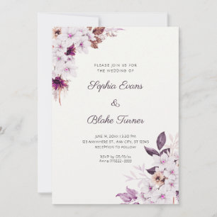 Convite Flores Rosa Branco Rústico Boho Casamento Branco