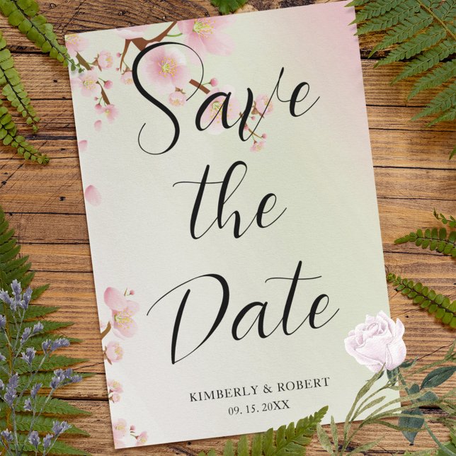 Convite Flores rosa de cereja florescem (Criador carregado)