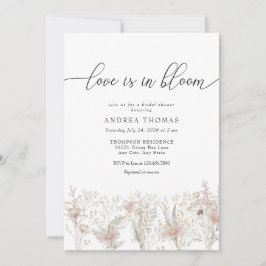 Convite Flores Rosa Dusty | Chá de panela de aquarelas