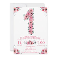 Flores Rosa Flores Grande primeiro aniversario Fol