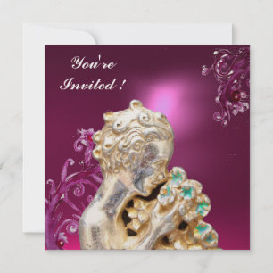 Convite Flores Rosa,Fuchsia Nadar Azul,Doce Festa 16