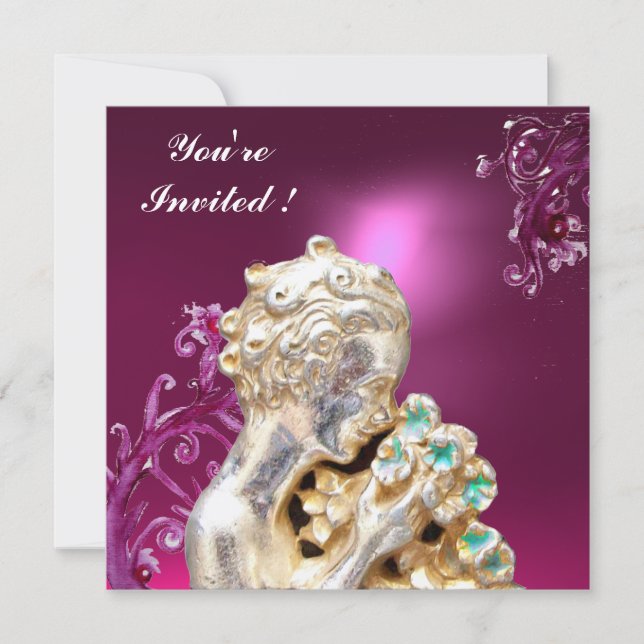 Convite Flores Rosa,Fuchsia Nadinha Em Azul,Doce Festa 16 (Frente)