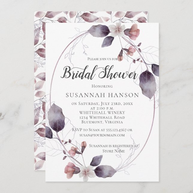 Convite Flores Rosa-Moluva-Molha-Mola Deixam Chá de panela (Frente/Verso)