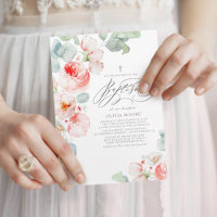 Flores Rosa Suaves Batismo Elegante Boho