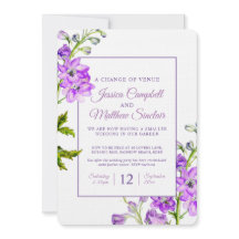 Flores roxas delfinium mudam de casamento