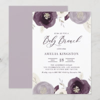 Flores Roxas e de Marfim Silver Baby Brunch