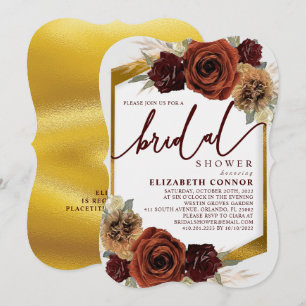 Convite Flores russas e Chá de panela de grama Pampas