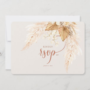 Convite  Flores Secas Boho e Pampas Grass RSVP Invitati