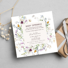 Convite Flores Selvagem Aquarela Bebê